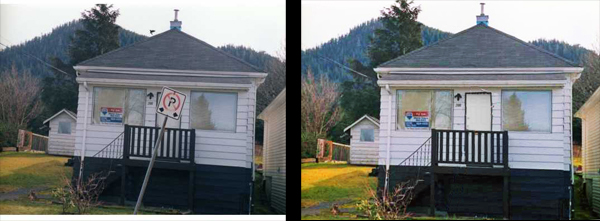 tilted house