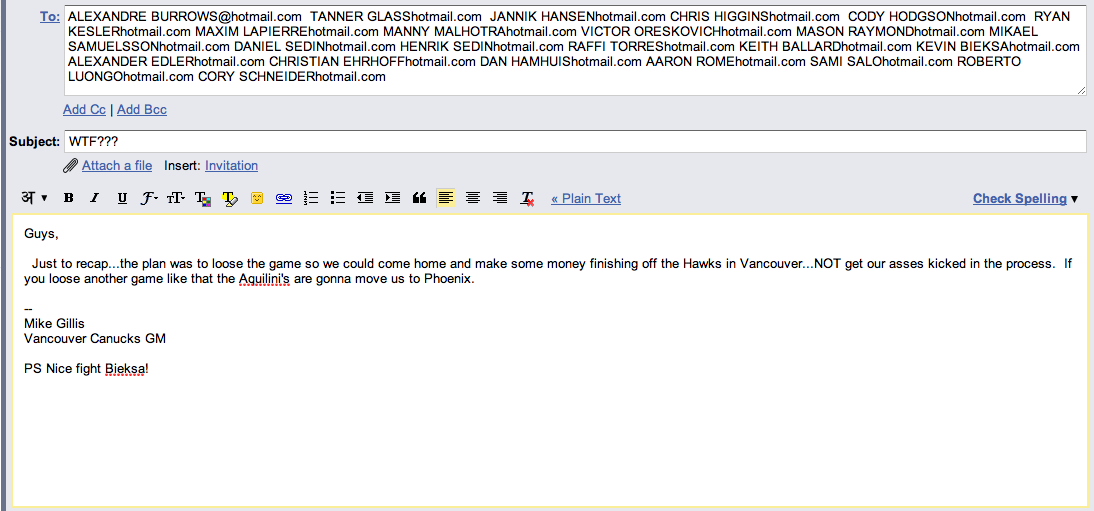 Canucks email