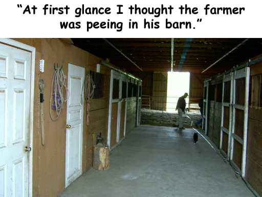 farmer peeing