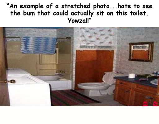 stretched toilet