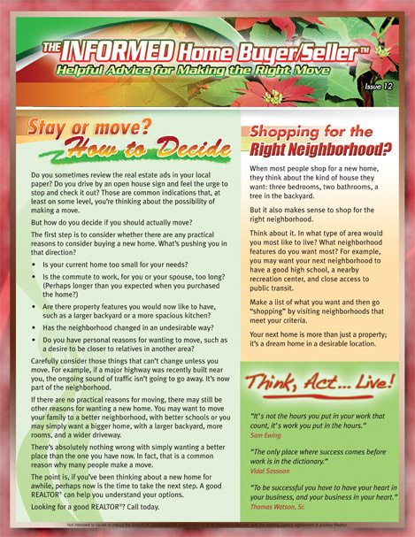 Informed Home Buyer Dec 11 - Stay or move