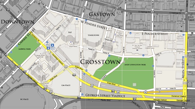 Crosstown Vancouver map