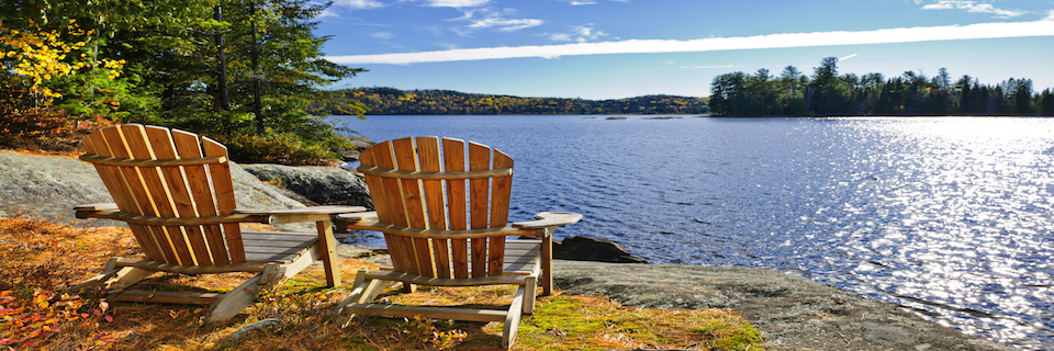 Peninsula Lake, Muskoka cottage Peninsula, Muskoka Lake cottage with chair