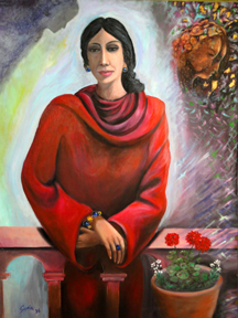 The woman on red.30x40.jpg