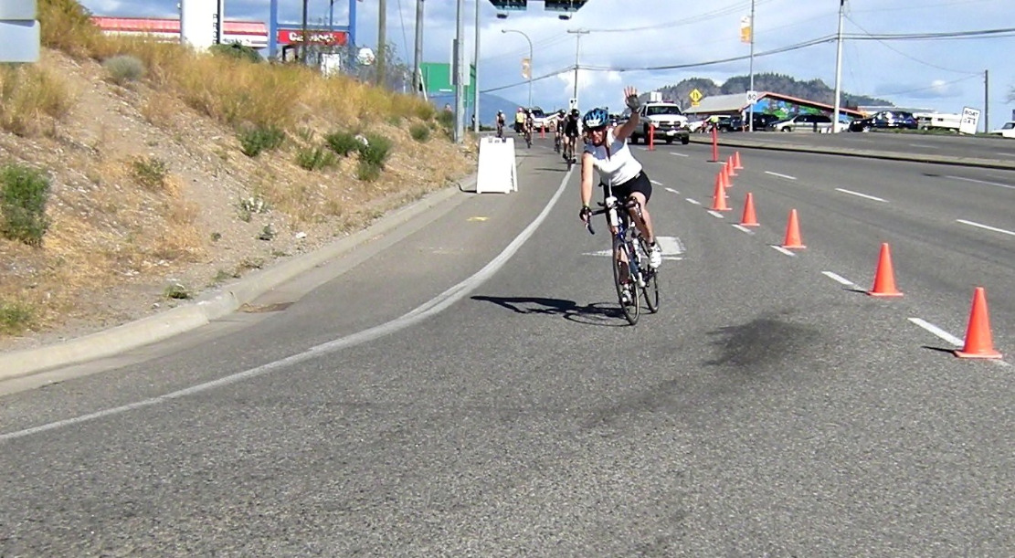 Midway in bike course