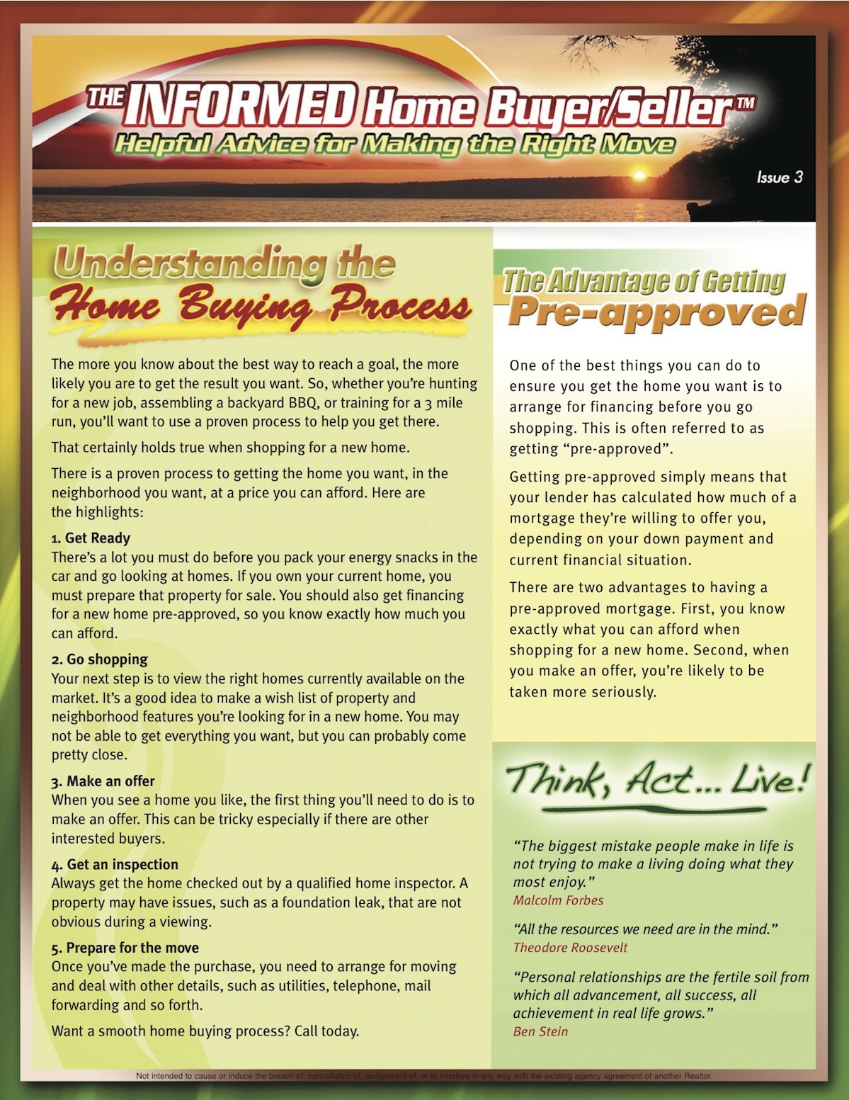 March Informed Buyer/Seller Newsletter