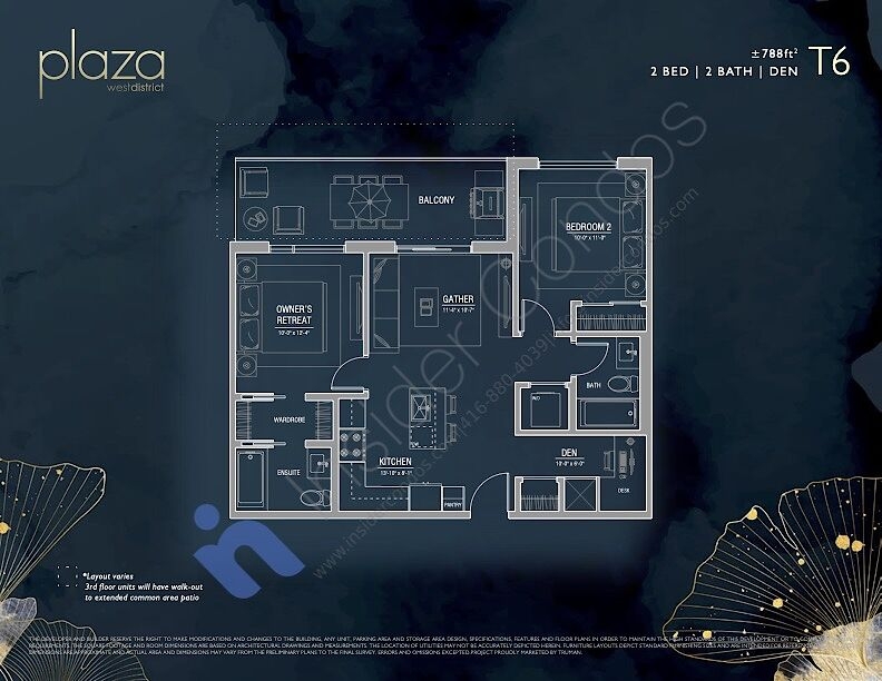 West Springs Condo apartment for rent:  2 + den  Stainless Steel Appliances, Tile Backsplash, Laminate Floors 788 sq.ft. (Listed 2025-12-09)