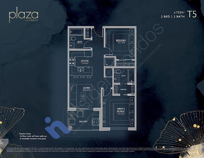 West Springs Condo apartment for rent: Plaza 2 bedroom  Stainless Steel Appliances, Tile Backsplash, Laminate Floors 806 sq.ft. (Listed 2025-12-09)