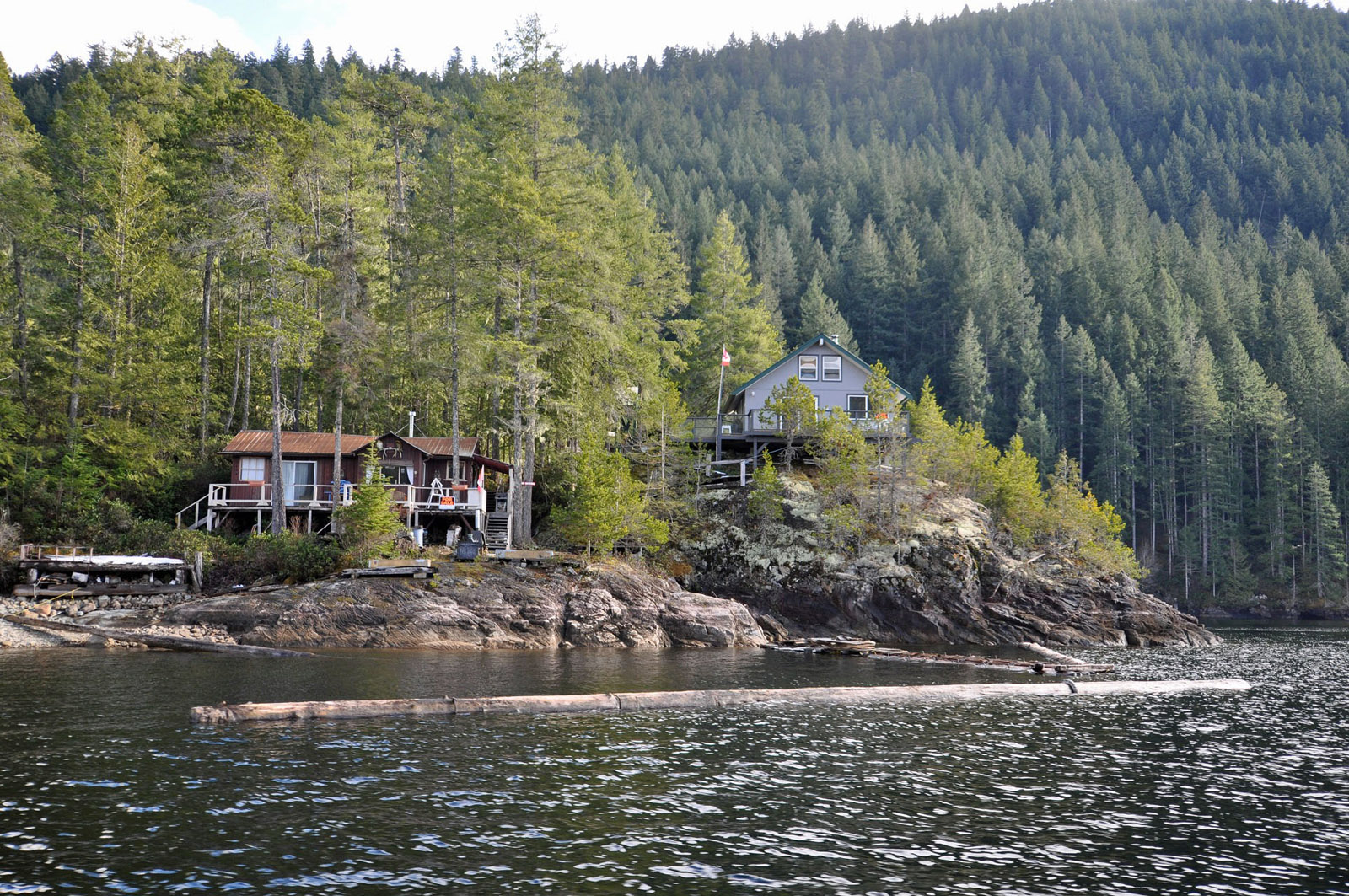 Powell Lake Island with 2 Cabins on Lake for sale 2 bedroom 864 sq.ft. (Listed 20190329)